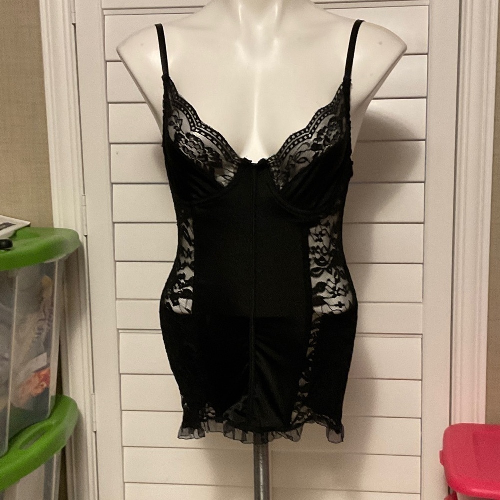 Chic Black Lace Slip Dress